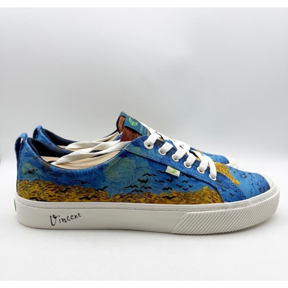 Cariuma X Van Gogh Womens VGM OCA Low Sneaker US 9 Blue Wheatfield Canvas NIB - Picture 3 of 14